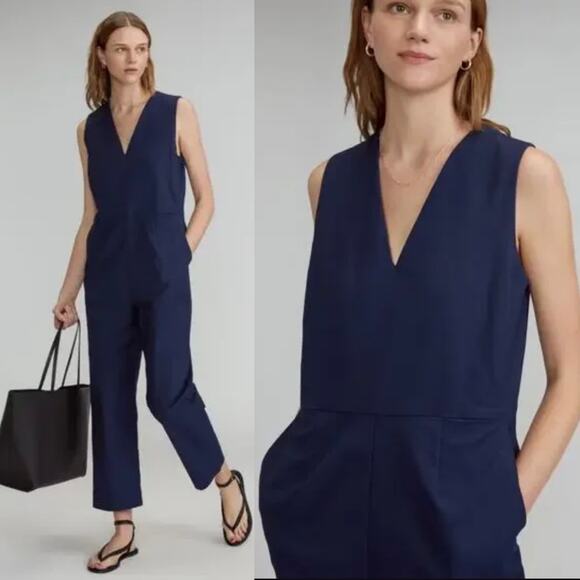 Everlane Pants - Everlane The Structured Cotton Jumpsuit In Navy Blue Size 8 New